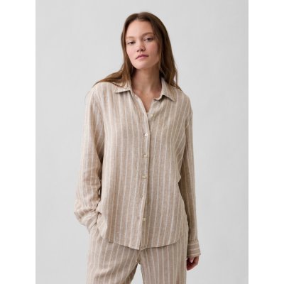 GAP Košile z lněné směsi Easy Shirt Béžová – Hledejceny.cz