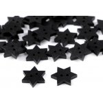 Výprodej - Dřevěný dekorační knoflík hvězda - černá, 10ks Varianta: 9 černá, Balení: 10 ks – Zboží Dáma