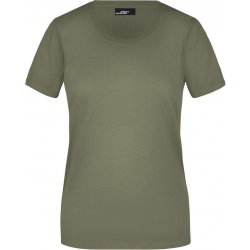 JAMES & NICHOLSON Dámské tričko Basic-T JN901 Zelená olivová