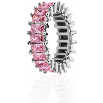 Franco Bene Stříbrný Crystal prsten růžový 1985 – Zboží Dáma