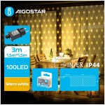 Aigostar LED Venkovní vánoční řetěz 100xLED 8 funkcí 4,5x1,5m IP44 teplá bílá B103031RT – Hledejceny.cz