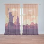 Sablio Záclony New York Socha svobody Art: 2ks 150x250cm – Hledejceny.cz