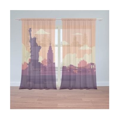 Sablio Záclony New York Socha svobody Art: 2ks 150x250cm – Hledejceny.cz