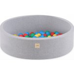Plush Nest suchý bazén kulatý světle šedý bavlněný 90 x 30 cm + 200 míčků – Hledejceny.cz