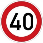 Dopravní Značka B20a - 2.třída Nejvyšší dovolená rychlost Rychlost: 40km/h – HobbyKompas.cz
