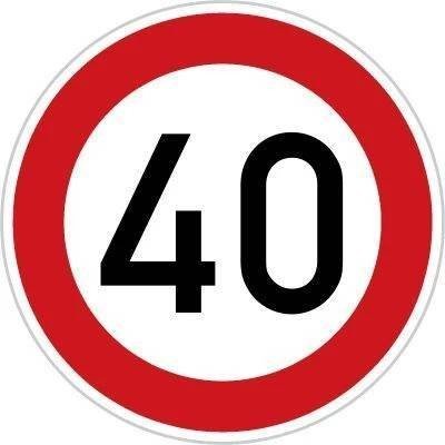 Dopravní Značka B20a - 2.třída Nejvyšší dovolená rychlost Rychlost: 40km/h – HobbyKompas.cz