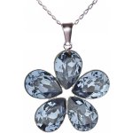 Swarovski Elements Flower, pear stříbrný (přívěsek + řetízek) modrá kytička (slzička, kapka) 54037.3 modrá – Hledejceny.cz