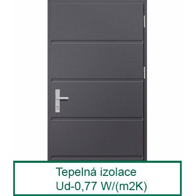 Erkado Lutter 1 Hladký Antracit 90 x 207,5 cm pravé – Hledejceny.cz