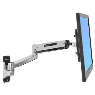 ERGOTRON LX Sit-Stand Wall Mount LCD Arm, Polished - flexibilní nástěnný držák pro minitory max. 43" (45-353-026) – Zboží Živě