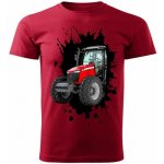 Pánské tričko s traktorem Massey Ferguson 6713R tmavě červené – Zbozi.Blesk.cz