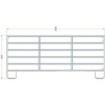 TEXAS Panel ohradní pozink 6 příček výška 1,6 m řetízek 3,6 m 1 ks – Zboží Mobilmania