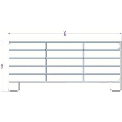 TEXAS Panel ohradní pozink 6 příček výška 1,6 m řetízek 3,6 m 1 ks – Zboží Mobilmania