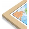 Nástěnné mapy Maps International Svět - nástěnná politická mapa 195x120 cm (ANGL.) Varianta: mapa v dřevěném rámu, Provedení: Pegi přírodní