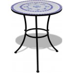 OMAXI 910909 Bistro stolek modrý a bílý 60 cm mozaika – Hledejceny.cz