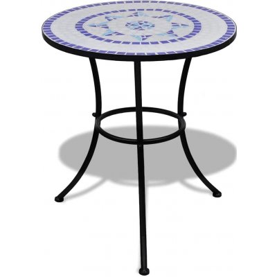 OMAXI 910909 Bistro stolek modrý a bílý 60 cm mozaika – Hledejceny.cz