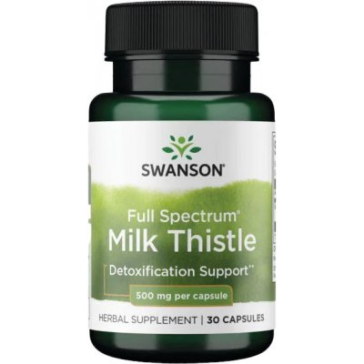 Swanson Milk Thistle (Ostropestřec Mariánský), 500 mg, 30 kapslí