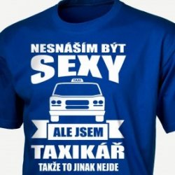 Tričko Sexy taxikář Světle modrá