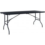 OMAXI 800790 Skládací zahradní stůl černý 180x75x72 cm HDPE imatace ratan – Hledejceny.cz