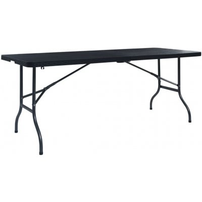 OMAXI 800790 Skládací zahradní stůl černý 180x75x72 cm HDPE imatace ratan – Hledejceny.cz