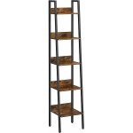 VASAGLE Knihovna industriální 33,8x30x170cm černá hnědá – Zboží Dáma
