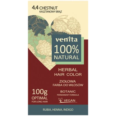 Venita 100% Natural bylinná barva na vlasy 4,4 kaštanově hnědá 100 g