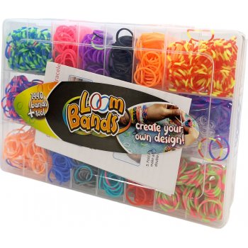 Loom Bands Sada pro pletení náramků z gumiček 1400ks v krabičce