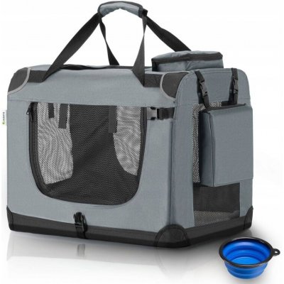 Juskys Přepravka pro psa šedá M 34 x 60 cm 44 cm – Sleviste.cz