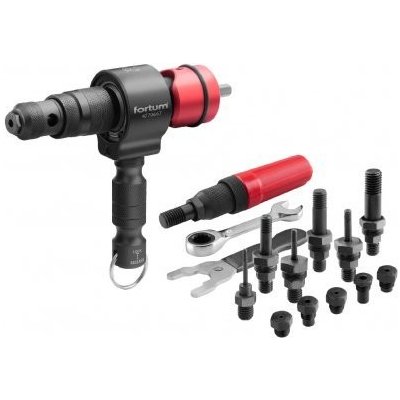 Nástavec nýtovací na vrtačku T-COMBO, pro nýtovací matice i trhací nýty, FORTUM 2,4-6,4 mm, M3-M12, max. 20 rpm, balení 1 ks – Sleviste.cz