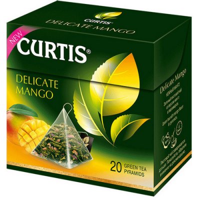 Curtis zelený čaj Delicate Mango pyramidové sáčky 20 x 1.7 g