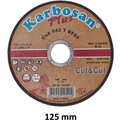 Řezný kotouč 125 x 1 x 22,2 mm, dlouhá životnost, vhodný na INOX – Zboží Mobilmania