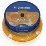 Verbatim DVD-R 4,7GB 16x, Advanced AZO+, cakebox, 25ks (43522) – Hledejceny.cz
