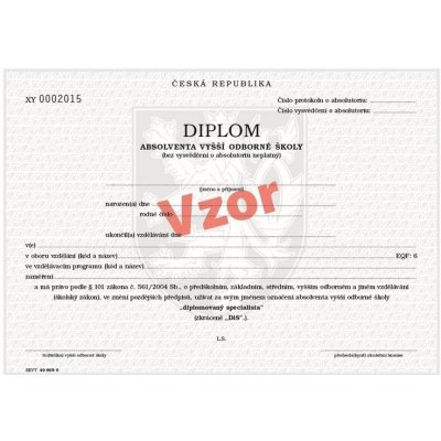 Diplom absolventa VOŠ pro tisk QR kódu – HobbyKompas.cz