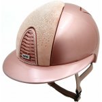 KEP Jezdecká ochranná helma Cromo 2.0 Diamond Suede Polo SWA Strap taupe růžová – Zboží Dáma