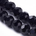 Broušené korálky - černé - ∅ 4 mm - 10 ks – Zboží Dáma