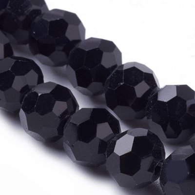 Broušené korálky - černé - ∅ 4 mm - 10 ks – Zboží Dáma