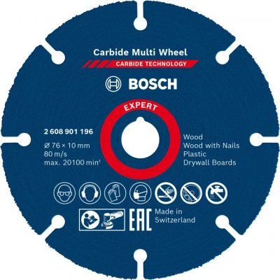 Bosch Řezací kotouč Expert Carbide Multi Wheel, pr. 76 x 10 mm – Hledejceny.cz