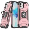 Pouzdro a kryt na mobilní telefon Apple Pouzdro MG Ring Armor iPhone 12 mini, růžové