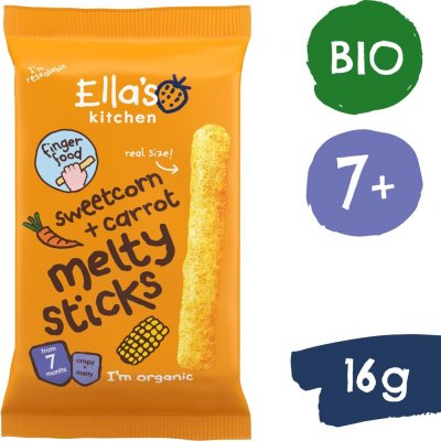 Ella's Kitchen BIO křupavé tyčky s kukuřicí a mrkví 16 g – Zboží Dáma