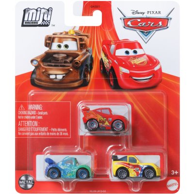 Mikro Mattel Cars Auta Mini Racers 3-balení Autka KovovéDisney – Zboží Mobilmania