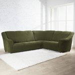 Nueva Textura strečový potah na rohovou sedací soupravu Niagara zelený 340 - 540 cm – Zboží Dáma