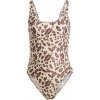 adidas Essentials Animal Print U-Back Swimsuit brown white