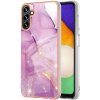 Pouzdro a kryt na mobilní telefon Samsung Protemio Samsung Galaxy A55 5G Purple IMD Marble 73829