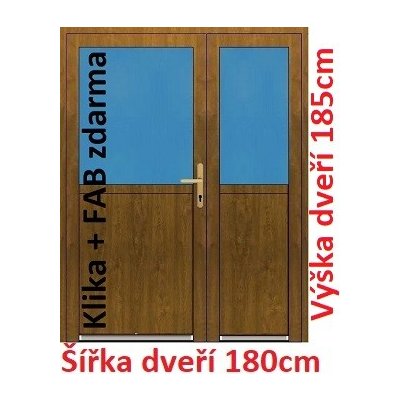 Soft Dvoukřídlé vchodové 1/2 sklo bílá 185 x 180 cm – Hledejceny.cz