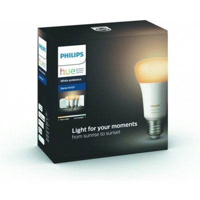 Philips Chytrá žárovka Hue Bluetooth LED White Ambiance základní sada LED žárovka 3xE27 A19 9.5W 806lm 2200K-6500K + bri – Zboží Mobilmania