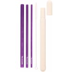 ECOCARE Ekologická kovová brčka cestovní set Fialová 3 ks – Sleviste.cz