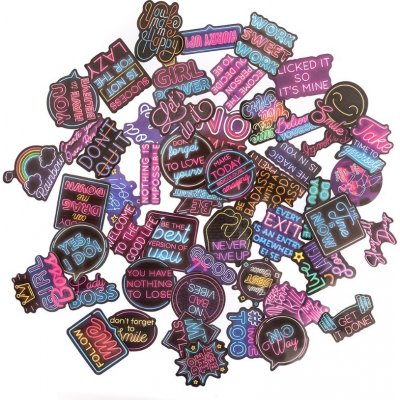 DP Craft Vinylové samolepkytexty 5-8cm, 50ks neonové – Sleviste.cz