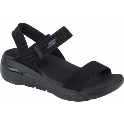 ČERNÉ DÁMSKÉ SANDÁLY SKECHERS GO WALK ARCH FIT SANDAL POLISHED 140264 BBK – Zboží Dáma