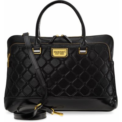 Monnari stylová prošívaná dámská taška na notebook elegantní kufřík obchodní taška černá – Zboží Mobilmania