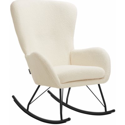 tectake 405850 houpací swing s ocelovými ližinami a silným polstrováním krémová/černá – Zboží Dáma