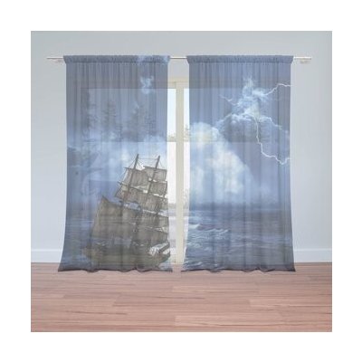 Sablio Záclony Loď v bouřce: 2ks 150x250cm – Hledejceny.cz